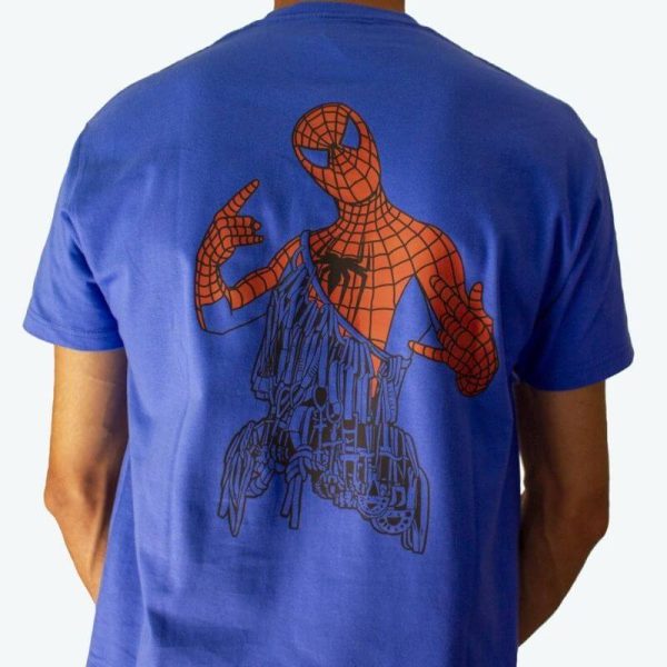 camiseta azul spiderman climber